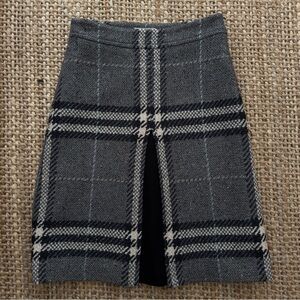 Burberry Wool Plaid A Line Skirt